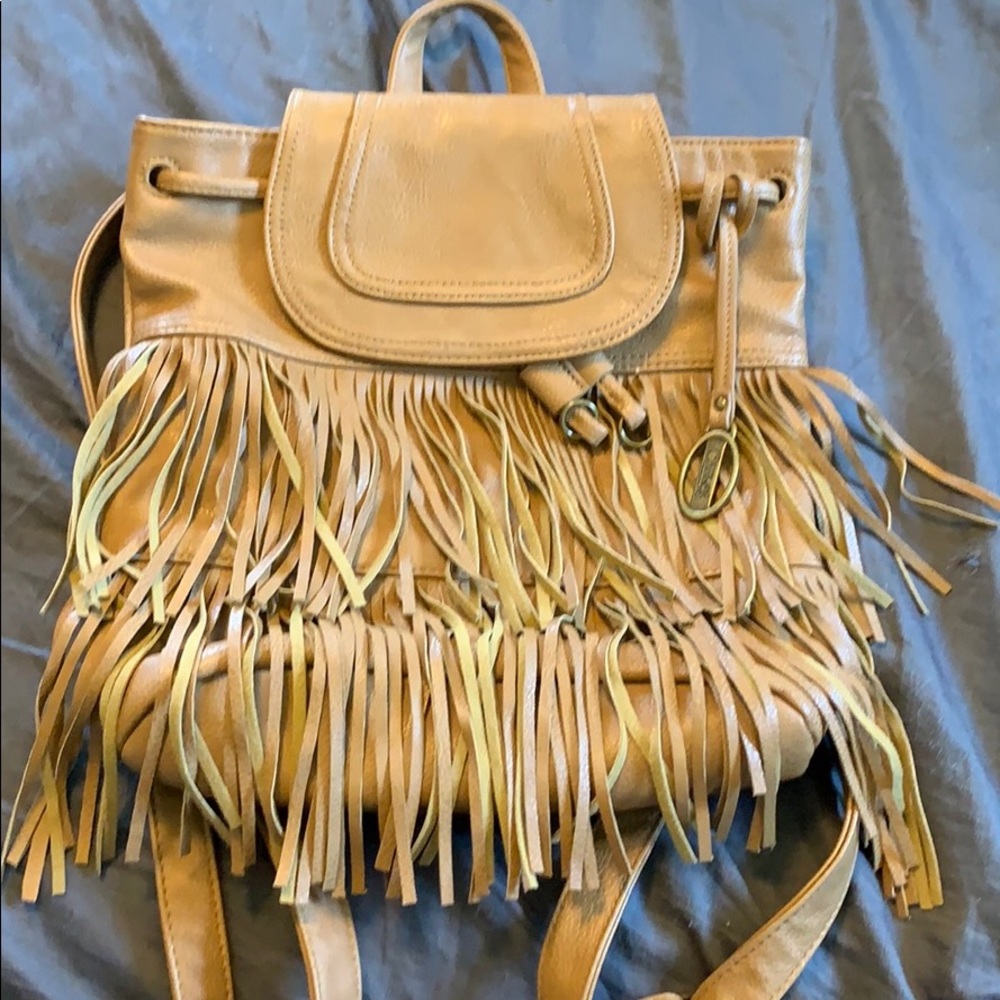 Tan Fringe Bookbag